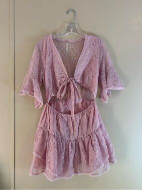 NWOT Free People Lala Lace Mini Dress sz M